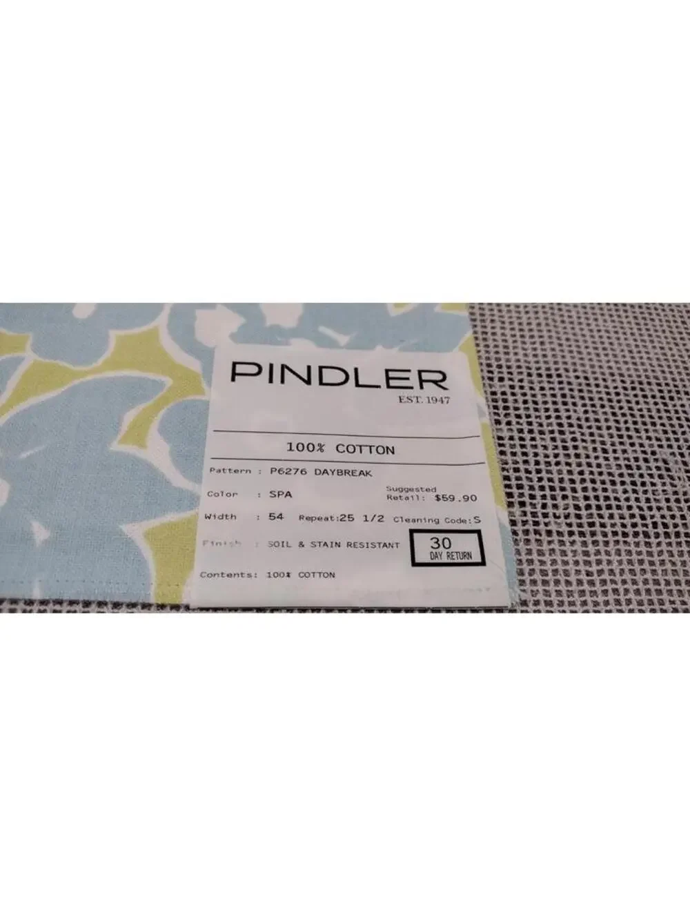 Pindler 100% Cotton Chartreuse Pop Art Blue Designer Fabric Sampler 23.5 x 24 in